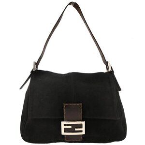 Fendi Black Suede Mamma Baguette Handbag 2348-26325-099 155290